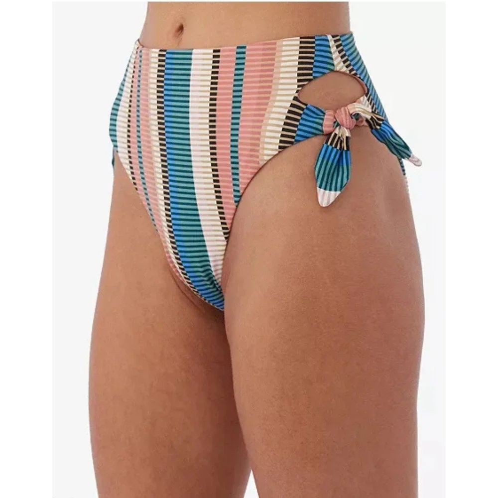 O'Neill‎ Juniors' Kendari Striped Encinitas Side-Tie Bikini Bottoms Size XL